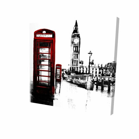 FONDO 32 x 32 in. Telephone Box & Big Ben of London-Print on Canvas FO3331854